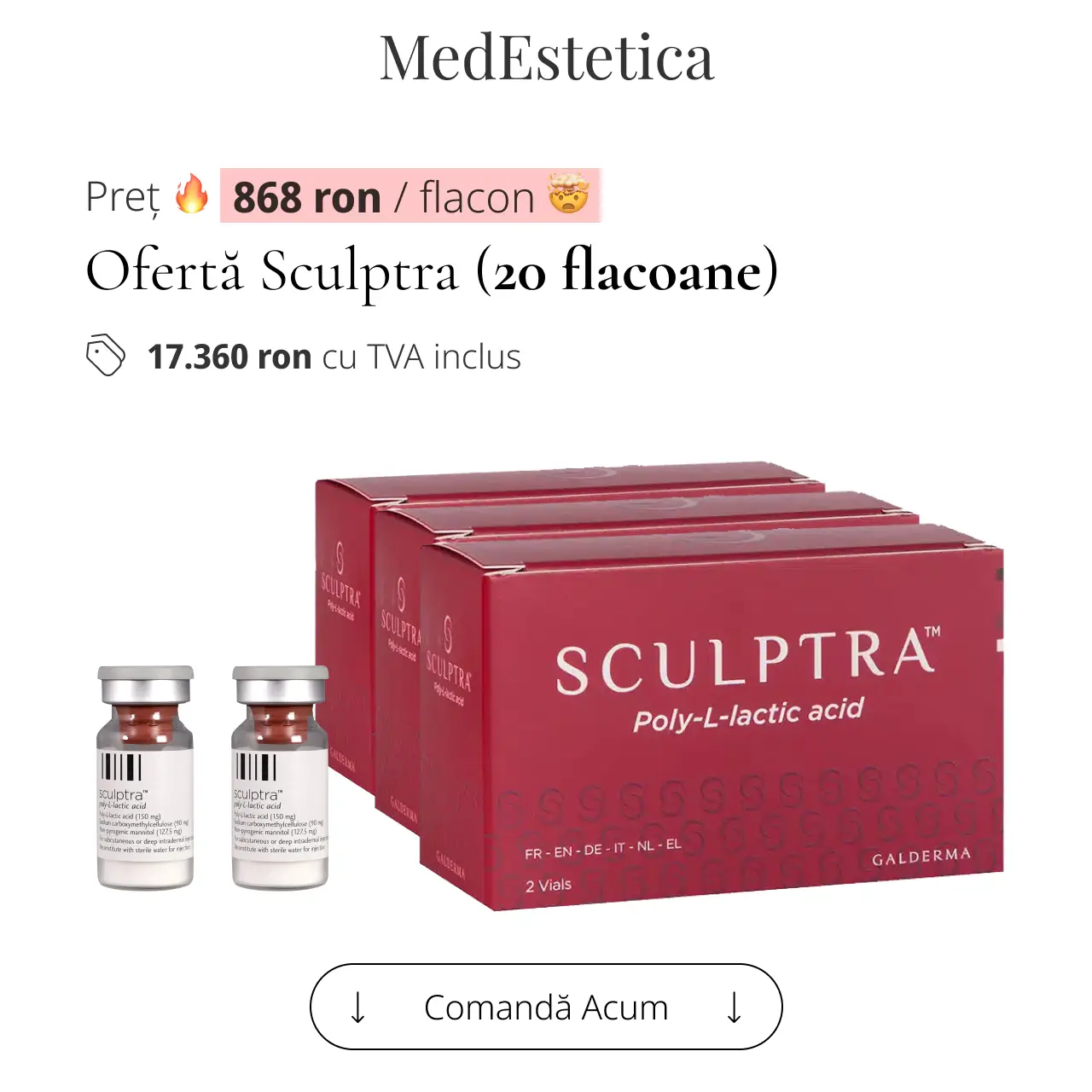 Oferta Sculptra Acid Polilactic - 20 Flacoane product thumbnail image